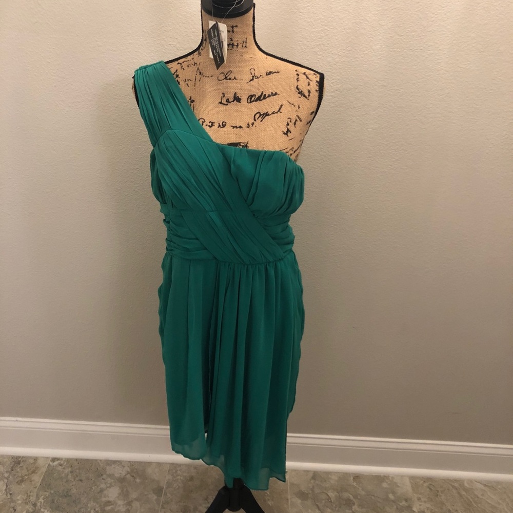Green chiffon dress